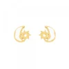 Pendientes Mountain Plata Dorada con Esmalte Blanco
