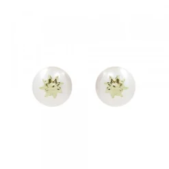 Pendientes Perla y Eguzkilore Dorado 7,5mm