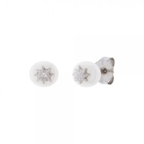 Pendientes Perla y Eguzkilore Plata 7,5mm