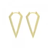 Pendientes Triangulares Plata Dorada 32mm