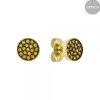 Pendientes Two Plata Dorada y Circonitas Amarillas