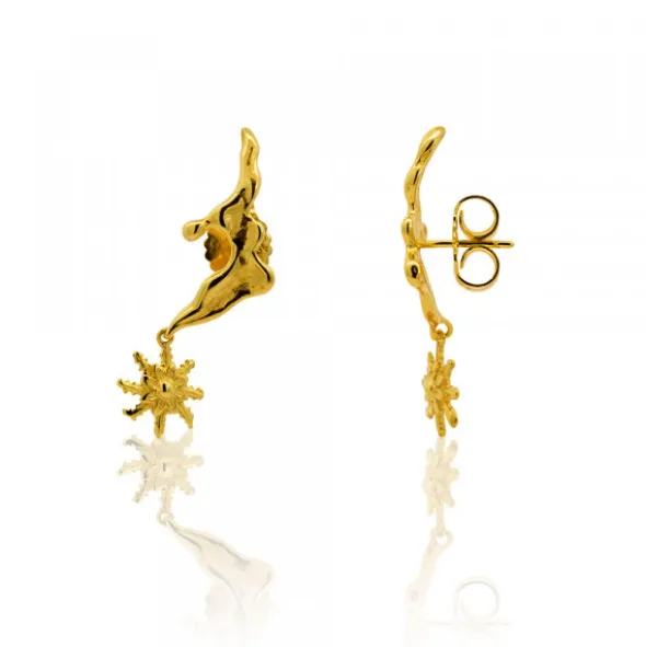 Pendientes Ur de Plata Dorada