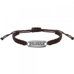 Pulsera Aita Marrón Plata Acabado Rústico