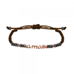 Pulsera Ama de Plata Rosa con Hematites