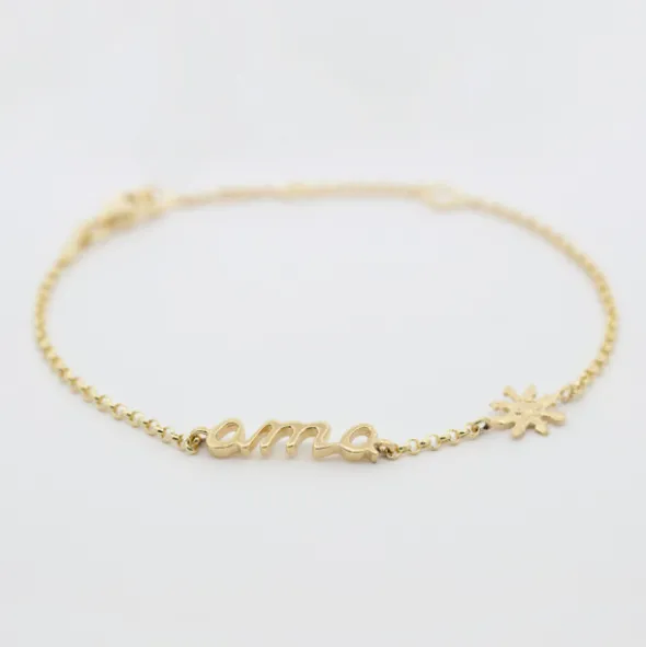 Pulsera Ama Plata Dorada
