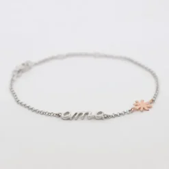Pulsera Ama Plata y Eguzkilore Rosa