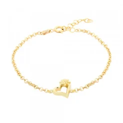 Pulsera Bihotza Plata Dorada