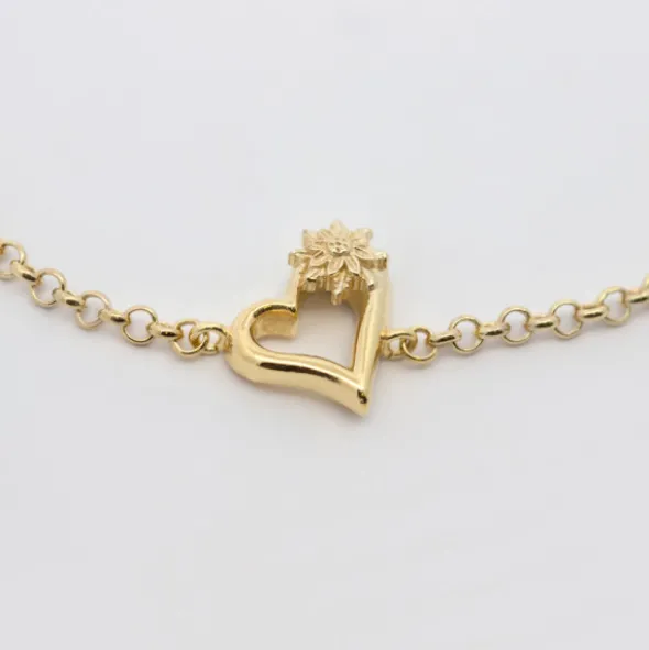 Pulsera Bihotza Plata Dorada