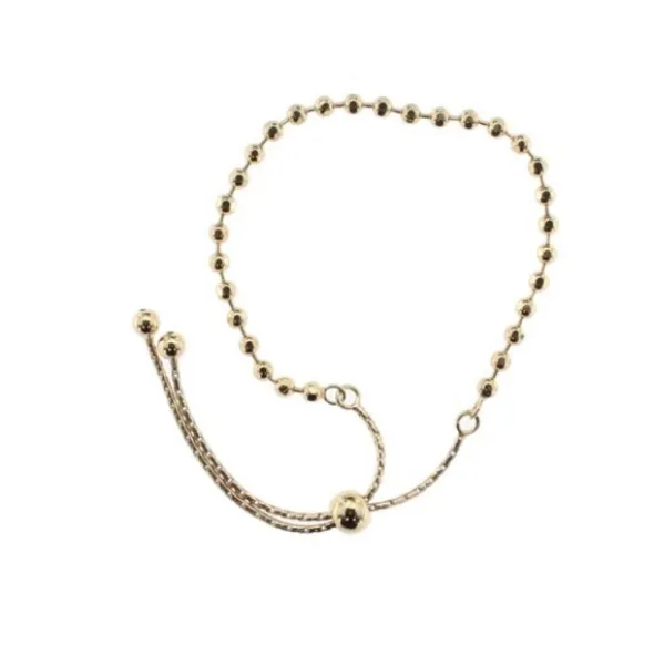 Pulsera Bolitas de Plata Dorada