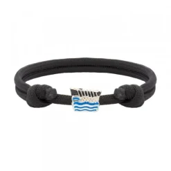 Pulsera Charm Trainera Negra Plata