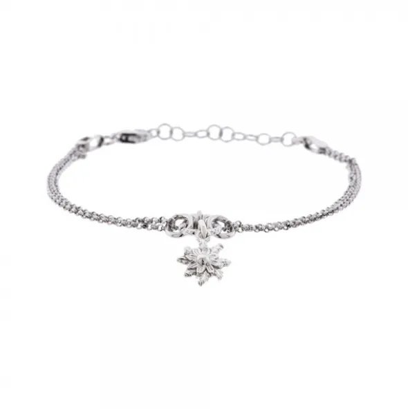 Pulsera Doble Cadena Mini Rolo Plata