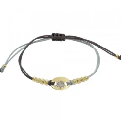 Pulsera Donna Macramé de Plata Dorada