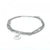 Pulsera Eguzkilore Cadena Eslabones Plata Triple