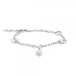 Pulsera Eguzkilore Cadena Rolo y Calabrote de Plata