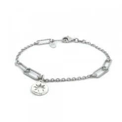Pulsera Eguzkilore Eslabones Jaspeados Plata