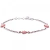 Pulsera Eguzkilore Plata Rosa con Bolitas de Plata