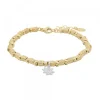Pulsera Eguzkilore Troquelada Plata Dorada