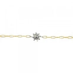 Pulsera Eslabones Plata Dorada y Eguzkilore Plata