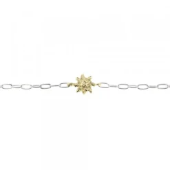 Pulsera Eslabones Plata y Eguzkilore Dorado