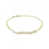 Pulsera Identidad Plata Dorada y Perla Eguzkitxiki