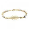 Pulsera Mari Bolitas Plata Dorada y Circonitas