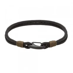 Pulsera Mosquetón Eguzkilore y Nylon Negro