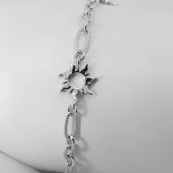 Pulsera Mountain de Plata con 3 Eguzkilore y Eslabones Grafilados