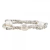 Pulsera Perlas Cultivadas Elástica Plata