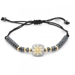 Pulsera Q2 Hematites y Eguzkilore Dorado