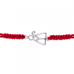 Pulsera San Fermín Plata con Hilo Rojo Nudos