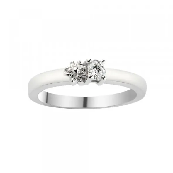 Sortija Eguzkilore Oro Blanco con Diamantes